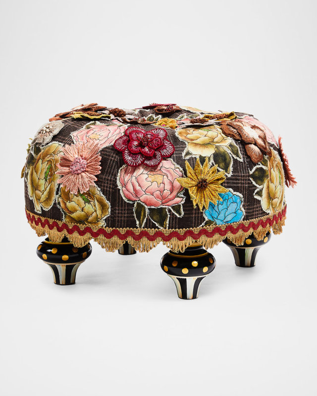 Field Study Floral Tufted Footstool